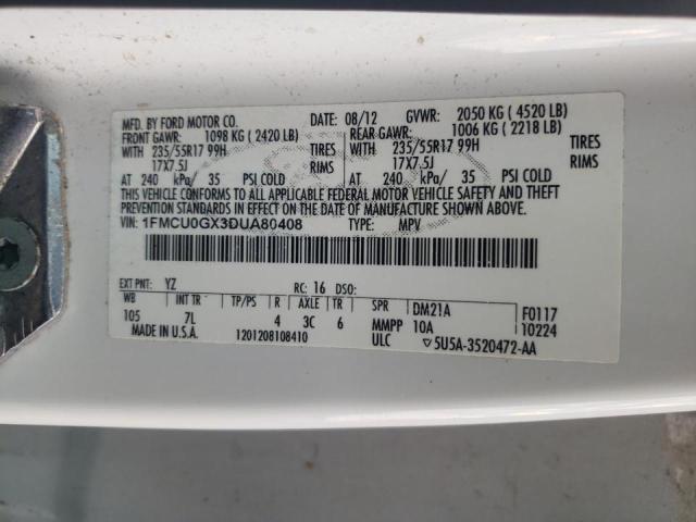 Photo 10 from auction – 2013 FORD ESCAPE SE with VIN 1FMCU0GX3DUA80408