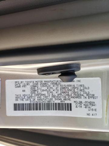 Photo 10 from auction – 2004 TOYOTA SIENNA CE with VIN 5TDZA23C24S100514