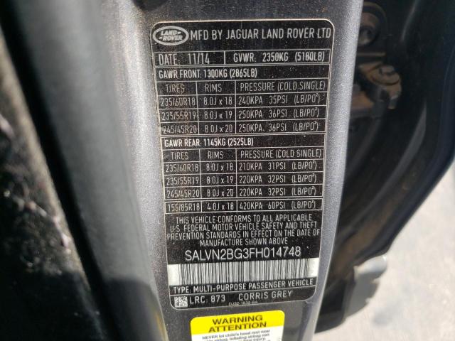 Photo 10 from auction – 2015 LAND ROVER RANGE ROVE with VIN SALVN2BG3FH014748