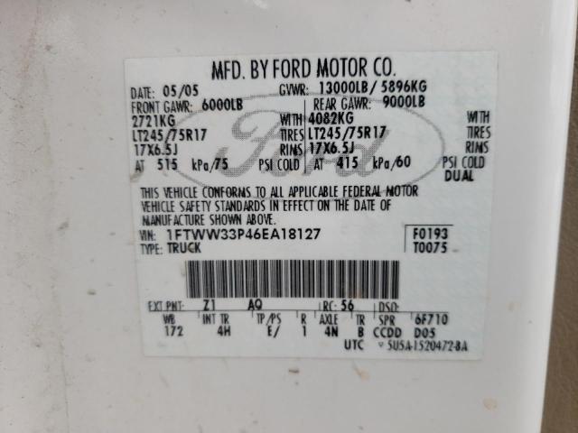 Photo 10 from auction – 2006 FORD F350 SUPER with VIN 1FTWW33P46EA18127