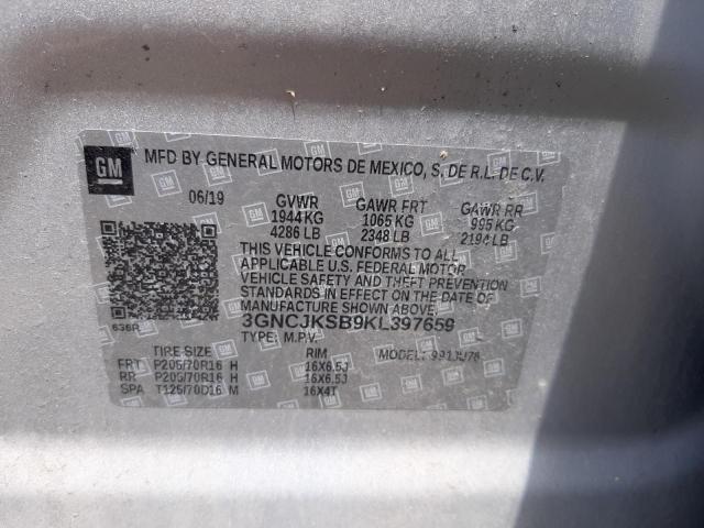 Photo 10 from auction – 2019 CHEVROLET TRAX LS with VIN 3GNCJKSB9KL397659