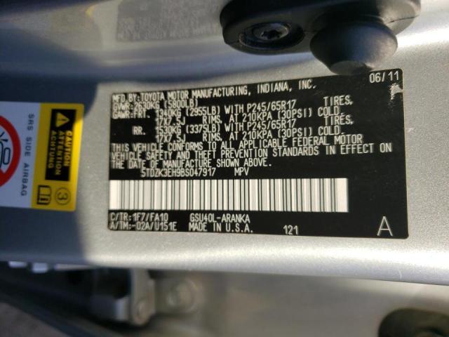 Photo 10 from auction – 2011 TOYOTA HIGHLANDER with VIN 5TDZK3EH9BS047917