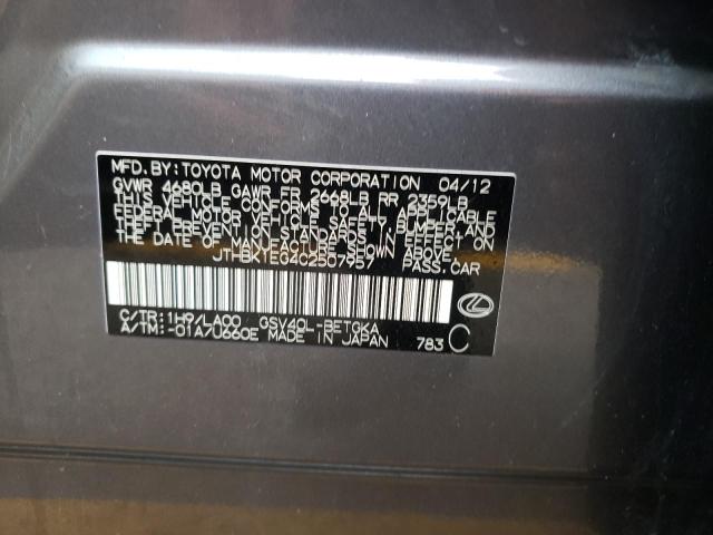 Foto 10 de la subasta – 2012 LEXUS ES 350 con VIN JTHBK1EG4C2507957