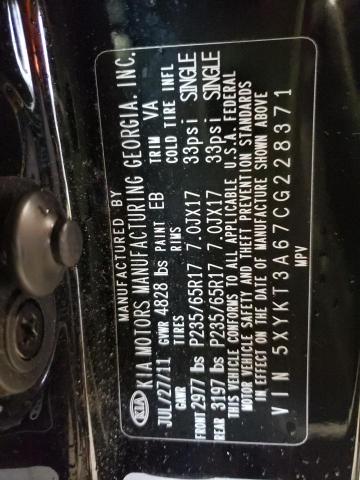 Photo 10 from auction – 2012 KIA SORENTO BA with VIN 5XYKT3A67CG228371