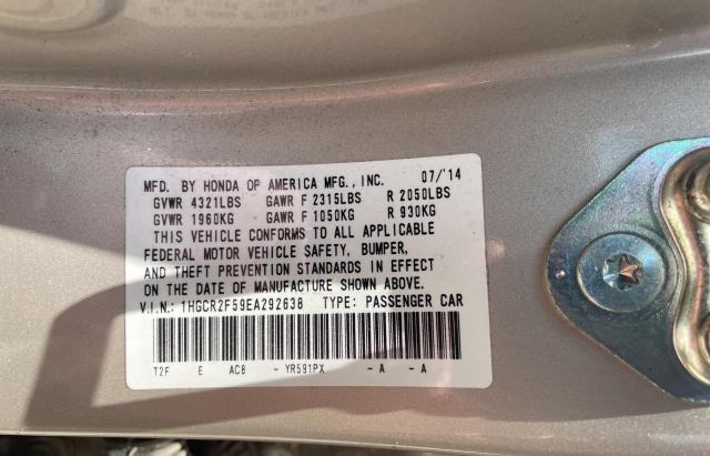 Photo 10 from auction – 2014 HONDA ACCORD SPO with VIN 1HGCR2F59EA292638