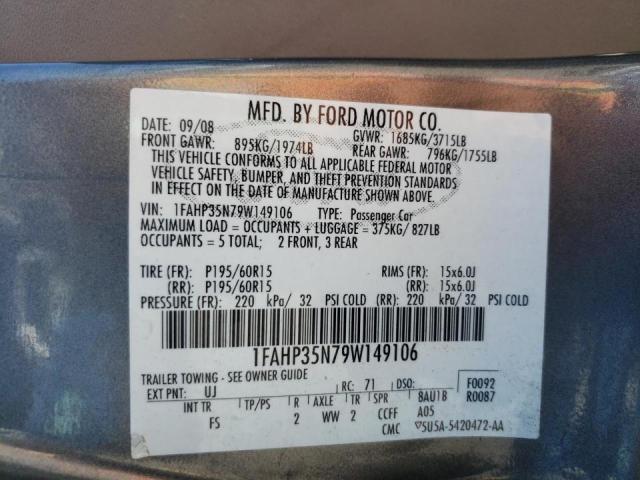 Photo 10 from auction – 2009 FORD FOCUS SE with VIN 1FAHP35N79W149106