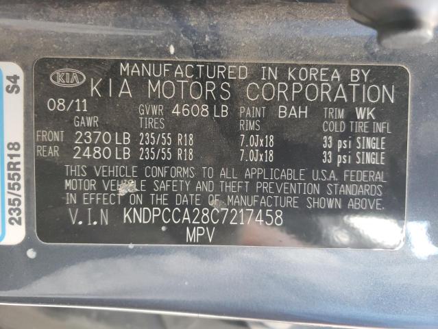 Photo 10 from auction – 2012 KIA SPORTAGE E with VIN KNDPCCA28C7217458