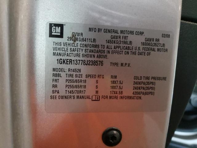 Photo 10 from auction – 2008 GMC ACADIA SLE with VIN 1GKER13778J238576