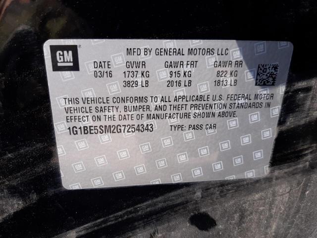 Photo 10 from auction – 2016 CHEVROLET CRUZE LT with VIN 1G1BE5SM2G7254343