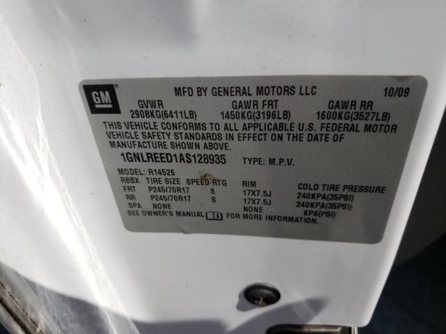 Photo 10 from auction – 2010 CHEVROLET TRAVERSE L with VIN 1GNLREED1AS128935