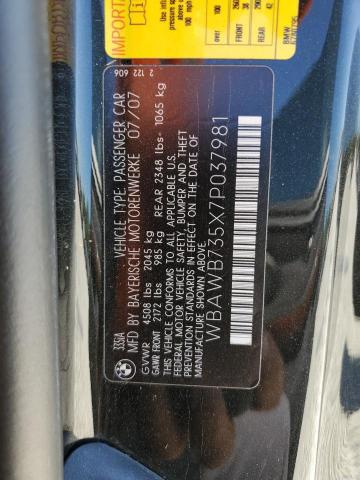 Photo 10 from auction – 2007 BMW 335 I with VIN WBAWB735X7P037981