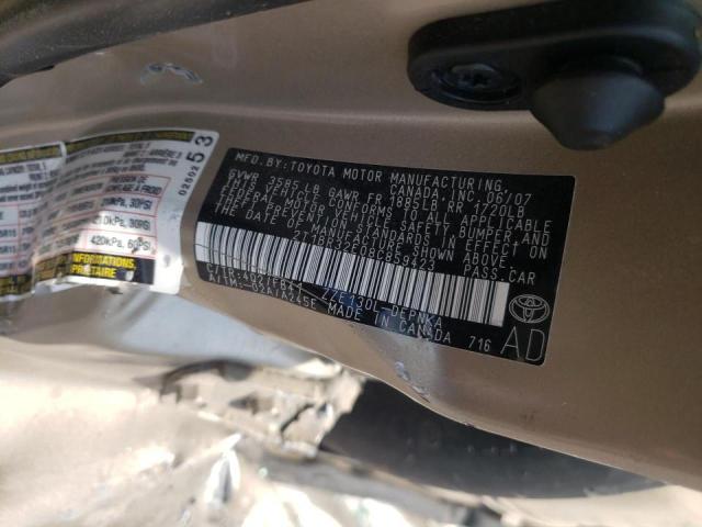 Photo 10 from auction – 2008 TOYOTA COROLLA CE with VIN 2T1BR32E08C859423