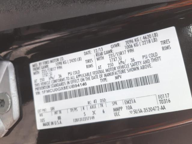 Photo 10 from auction – 2014 FORD ESCAPE SE with VIN 1FMCU0GX8EUB94146