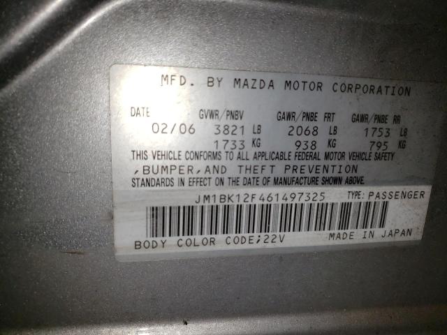 Photo 10 from auction – 2006 MAZDA MAZDA3 with VIN JM1BK12F461497325