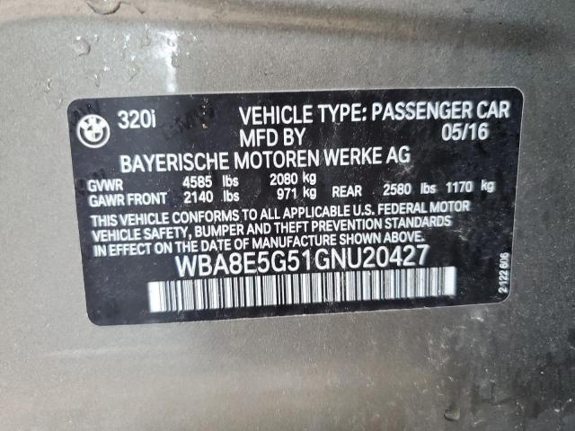 Photo 10 from auction – 2016 BMW 320 XI with VIN WBA8E5G51GNU20427