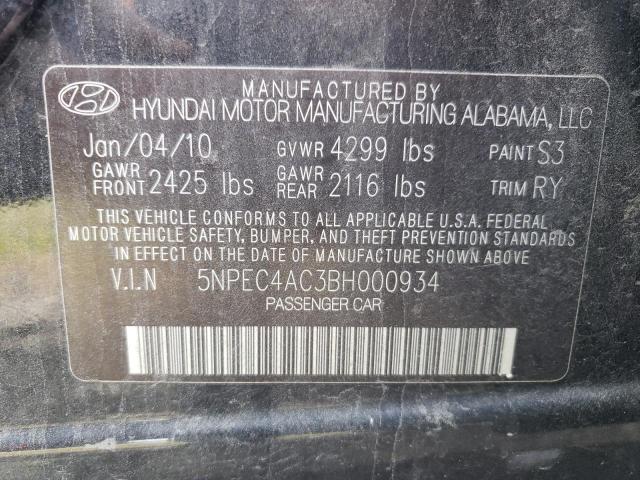Photo 10 from auction – 2011 HYUNDAI SONATA with VIN 5NPEC4AC3BH000934
