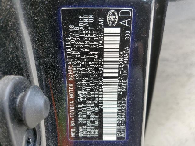 Photo 10 from auction – 2019 TOYOTA COROLLA L with VIN 2T1BURHE0KC148739