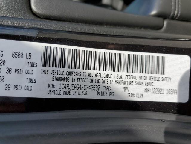Photo 10 from auction – 2015 JEEP GRAND CHER with VIN 1C4RJEAG4FC742597