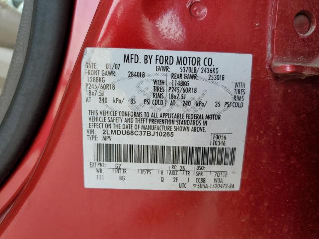 Photo 10 from auction – 2007 LINCOLN MKX with VIN 2LMDU68C37BJ10265