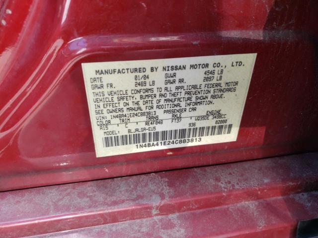 Photo 10 from auction – 2004 NISSAN MAXIMA SE with VIN 1N4BA41E24C883813