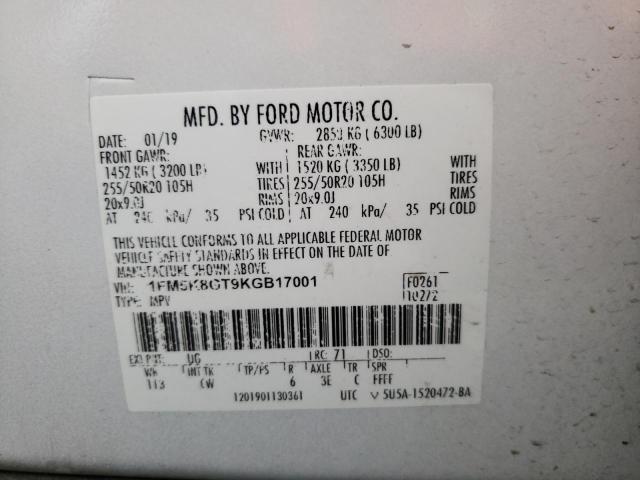 Photo 10 from auction – 2019 FORD EXPLORER S with VIN 1FM5K8GT9KGB17001