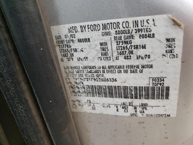Photo 10 from auction – 2002 FORD F250 SUPER with VIN 1FTNX21F92EB86336
