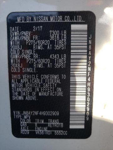 Photo 10 from auction – 2017 NISSAN ARMADA PLA with VIN JN8AY2NF4H9302909