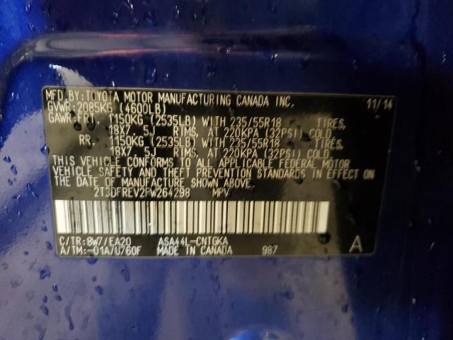 Photo 10 from auction – 2015 TOYOTA RAV4 LIMIT with VIN 2T3DFREV2FW264298