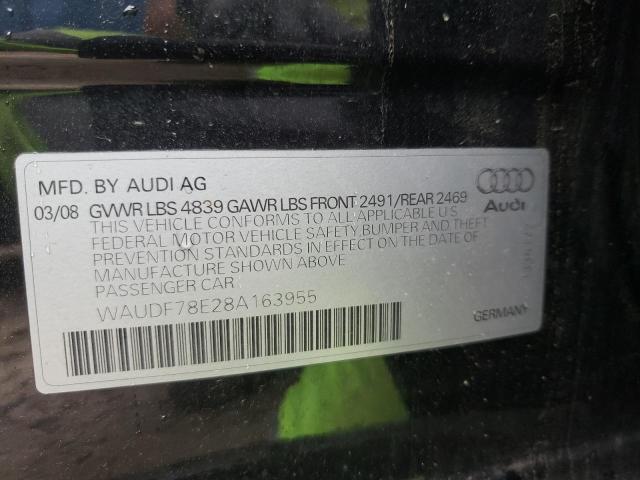 Photo 10 from auction – 2008 AUDI A4 2.0T QU with VIN WAUDF78E28A163955