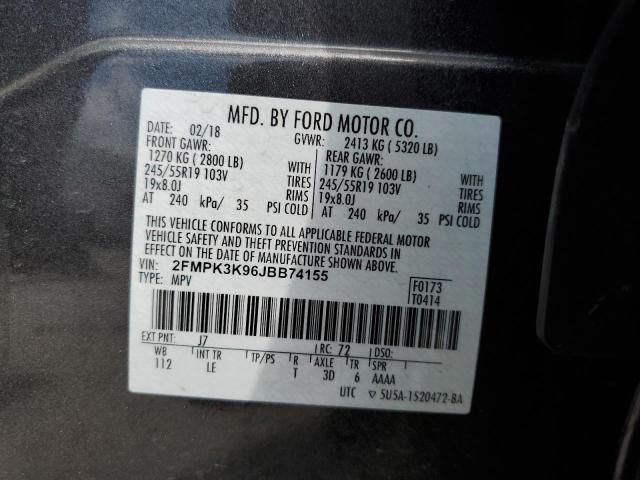 Photo 10 from auction – 2018 FORD EDGE TITAN with VIN 2FMPK3K96JBB74155