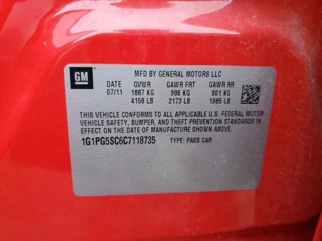 Photo 10 from auction – 2012 CHEVROLET CRUZE LT with VIN 1G1PG5SC6C7118735