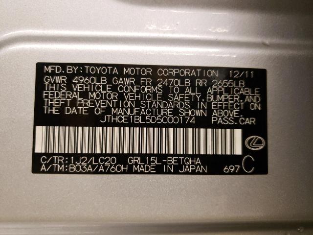 Photo 10 from auction – 2013 LEXUS GS 350 with VIN JTHCE1BL5D5000174
