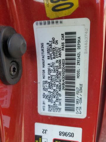 Photo 10 from auction – 2009 TOYOTA COROLLA BA with VIN 1NXBU40EX9Z004803