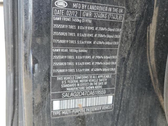 Photo 10 from auction – 2012 LAND ROVER LR4 HSE with VIN SALAG2D47CA618559