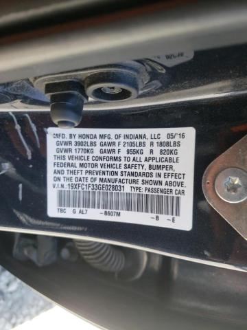Photo 10 from auction – 2016 HONDA CIVIC EX with VIN 19XFC1F33GE028031