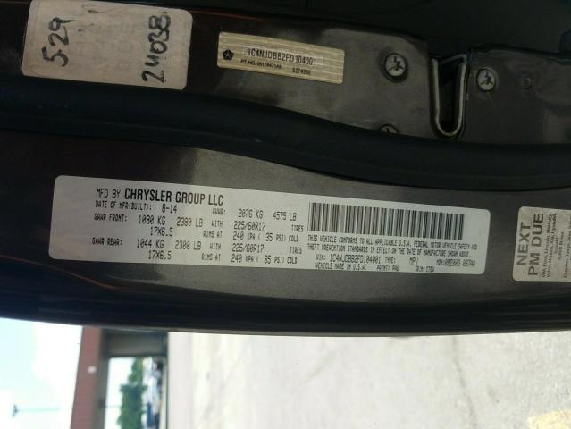 Photo 10 from auction – 2015 JEEP COMPASS SP with VIN 1C4NJDBB2FD104001