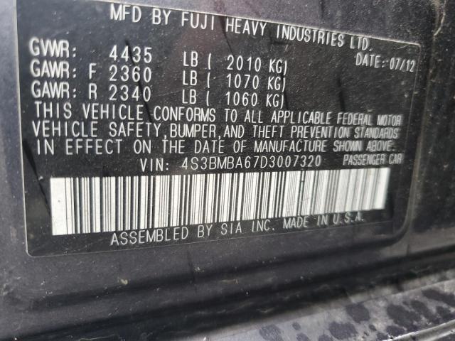 Photo 10 from auction – 2013 SUBARU LEGACY 2.5 with VIN 4S3BMBA67D3007320