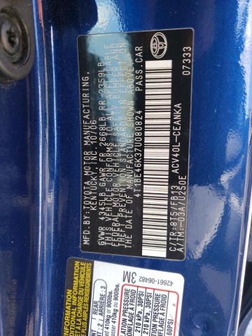 Photo 10 from auction – 2007 TOYOTA CAMRY CE with VIN 4T1BE46K37U080824