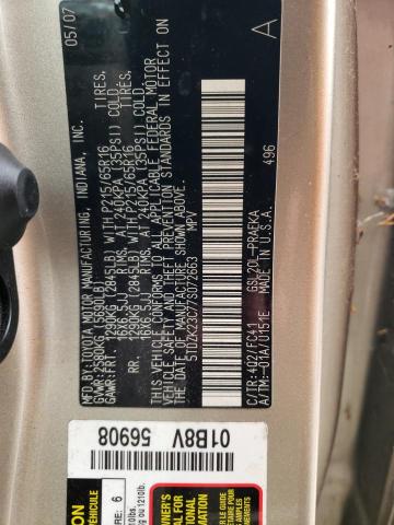 Photo 10 from auction – 2007 TOYOTA SIENNA CE with VIN 5TDZK23C77S072663