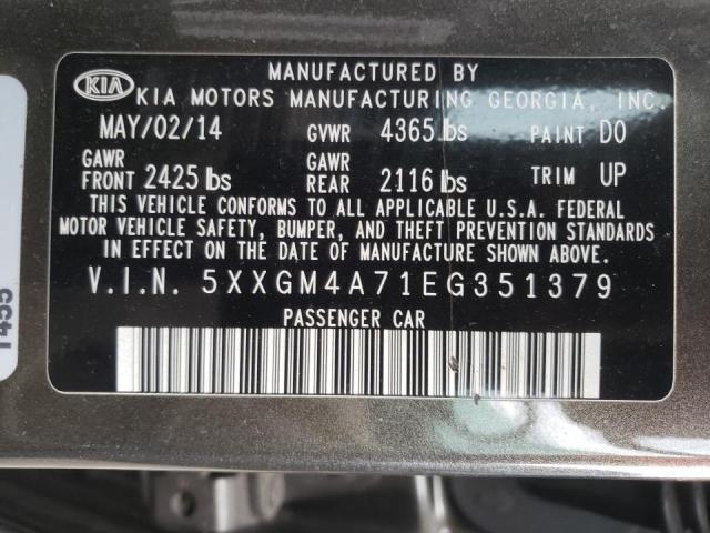Photo 10 from auction – 2014 KIA OPTIMA LX with VIN 5XXGM4A71EG351379