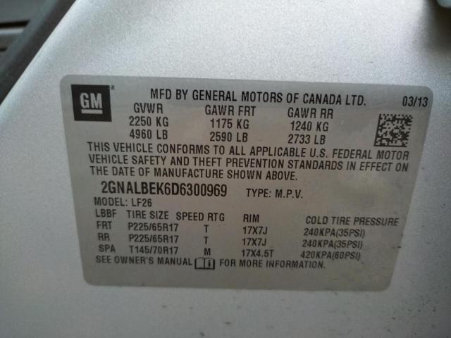 Photo 10 from auction – 2013 CHEVROLET EQUINOX LS with VIN 2GNALBEK6D6300969