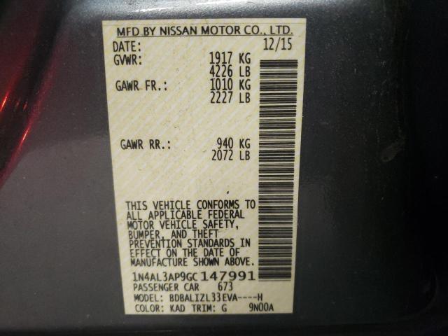 Photo 10 from auction – 2016 NISSAN ALTIMA 2.5 with VIN 1N4AL3AP9GC147991