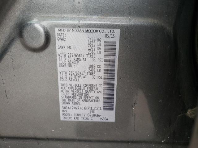 Photo 10 from auction – 2015 NISSAN ROGUE S with VIN 5N1AT2MV7FC871221