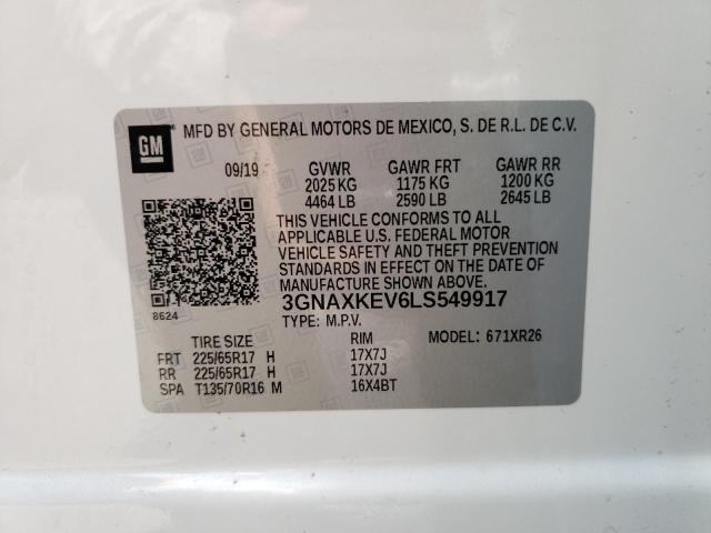Photo 10 from auction – 2020 CHEVROLET EQUINOX LT with VIN 3GNAXKEV6LS549917