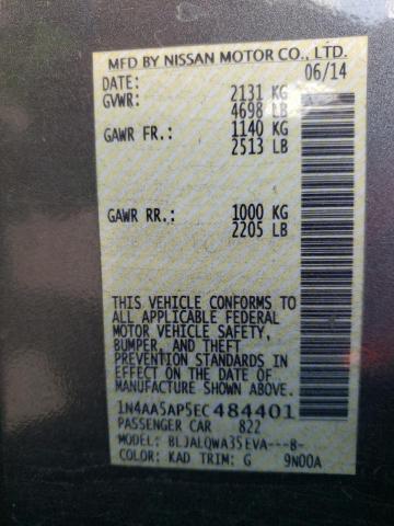 Foto 10 de la subasta – 2014 NISSAN MAXIMA S con VIN 1N4AA5AP5EC484401