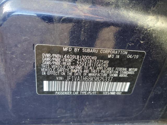 Photo 10 from auction – 2019 SUBARU WRX LIMITE with VIN JF1VA1H68K9825337