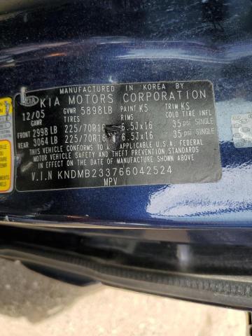 Photo 10 from auction – 2006 KIA SEDONA EX with VIN KNDMB233766042524