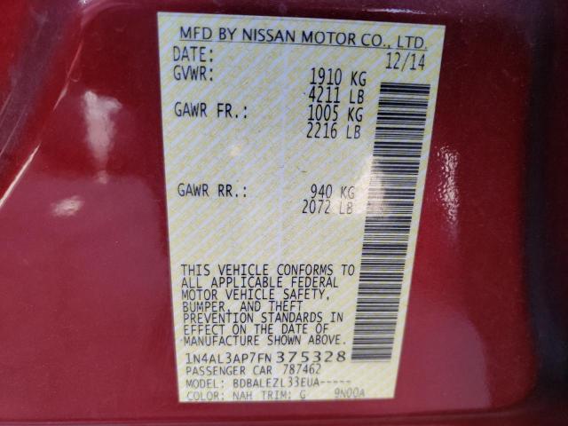 Photo 10 from auction – 2015 NISSAN ALTIMA 2.5 with VIN 1N4AL3AP7FN375328
