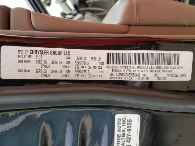 Photo 10 from auction – 2011 JEEP GRAND CHER with VIN 1J4RR4GG4BC556430