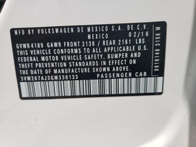 Photo 10 from auction – 2016 VOLKSWAGEN JETTA S with VIN 3VW267AJ3GM338133